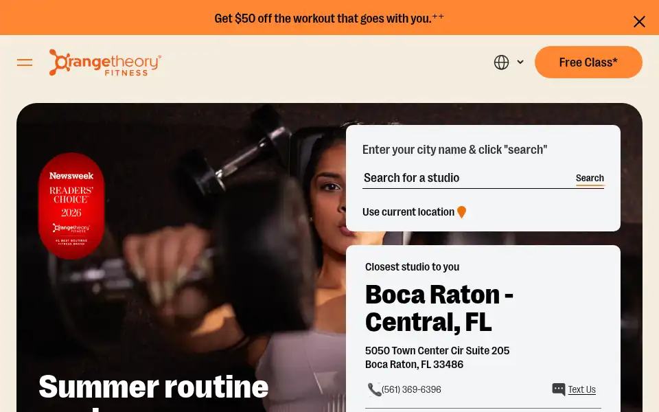 Screenshot of orangetheoryfitness.co.uk