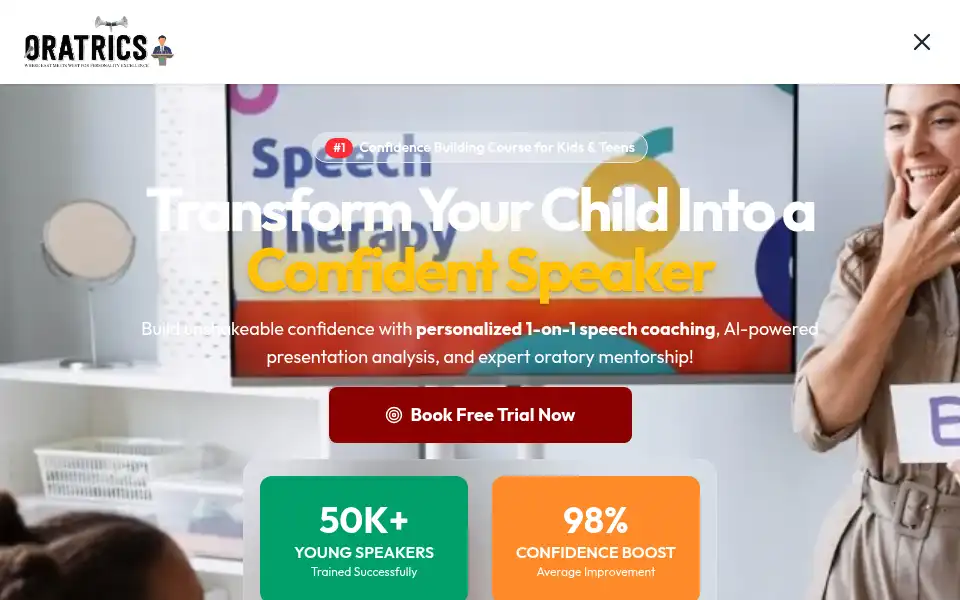 Screenshot of oratrics.com