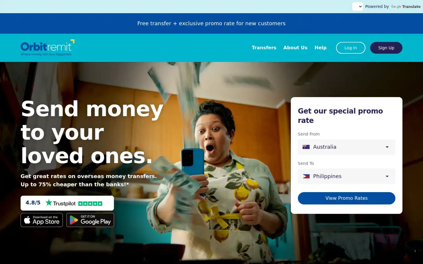 Screenshot of orbitremit.com