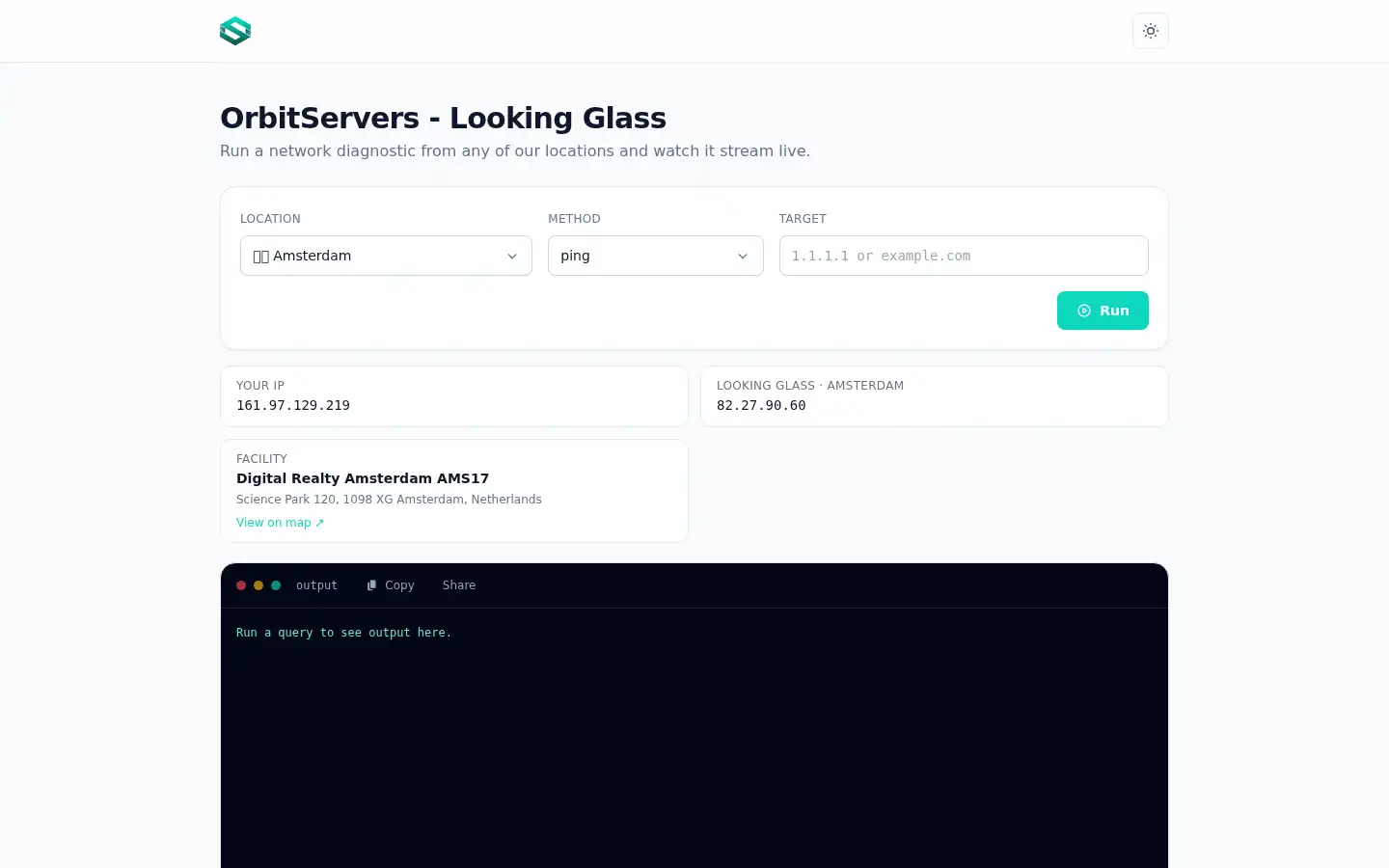 Screenshot of orbitservers.io