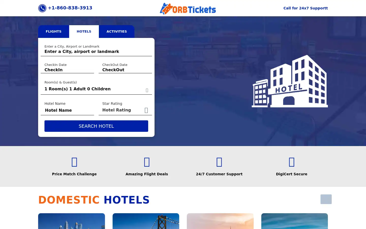 Screenshot of orbtickets.com