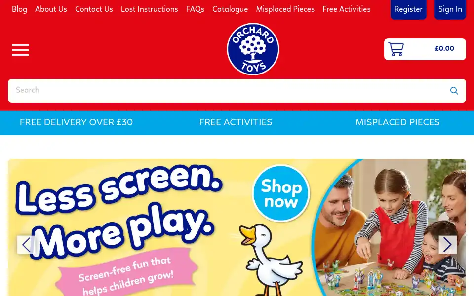 Screenshot of orchardtoys.com