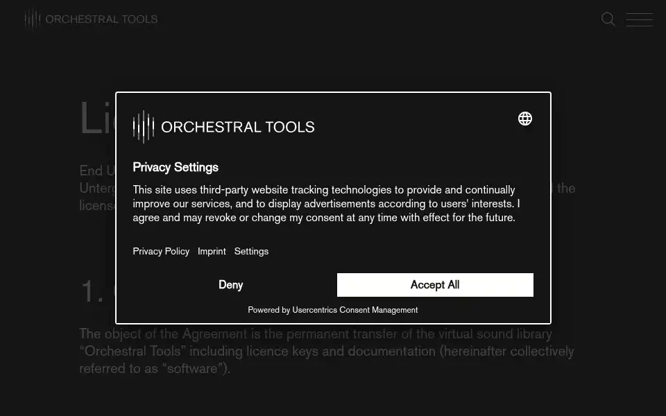 Screenshot of orchestraltools.com