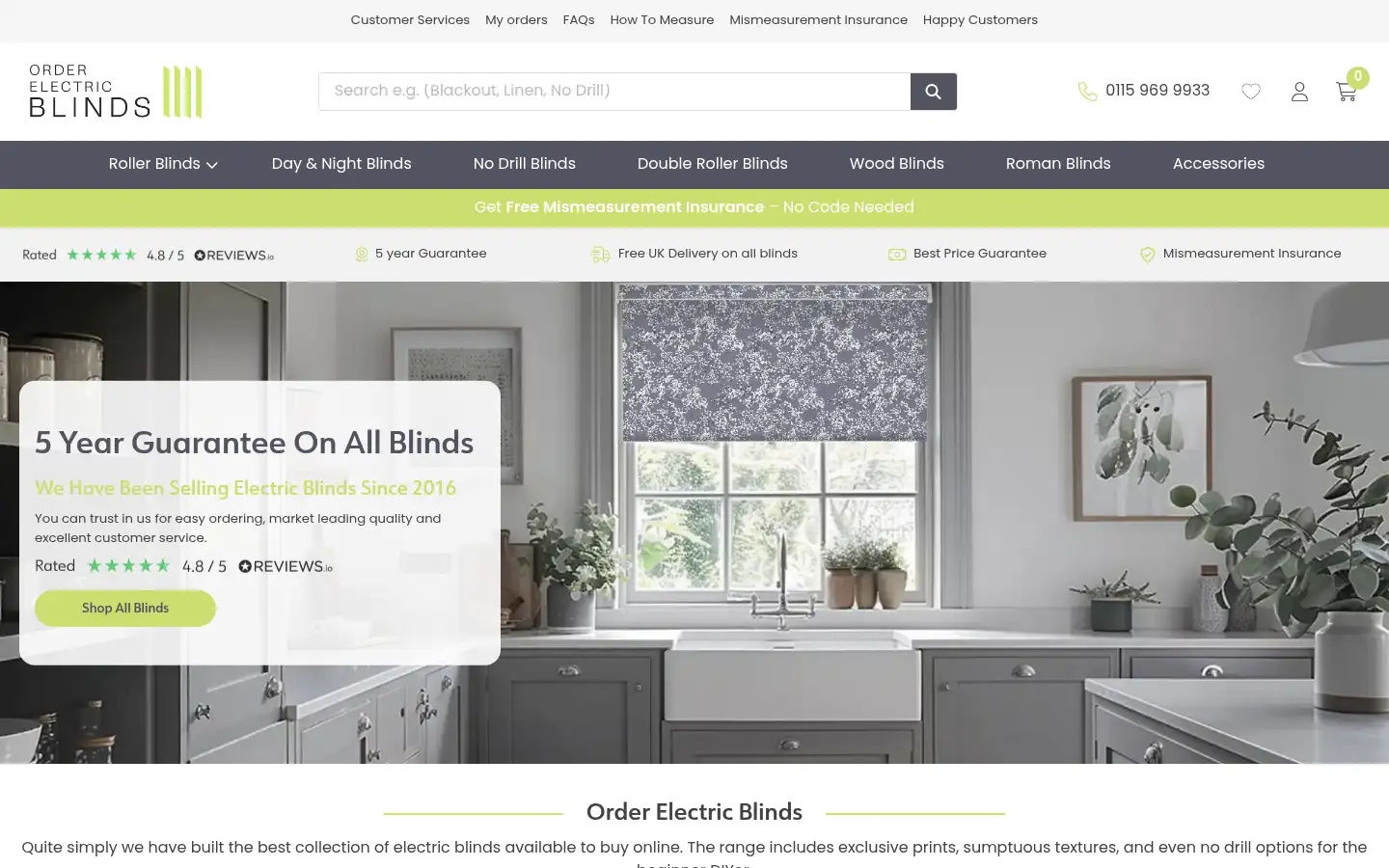 Screenshot of orderelectricblinds.co.uk