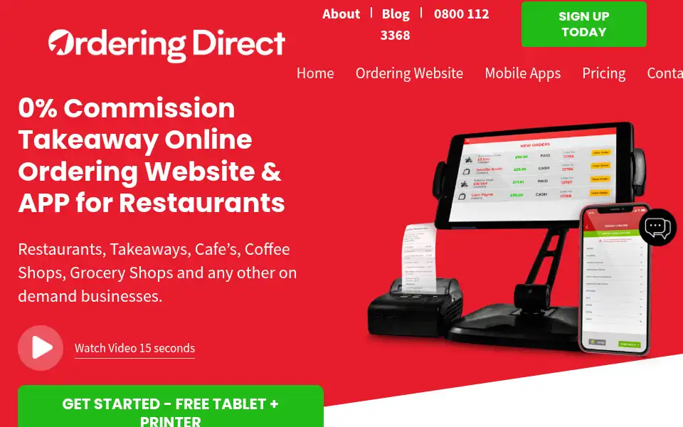 Screenshot of orderingdirect.co.uk