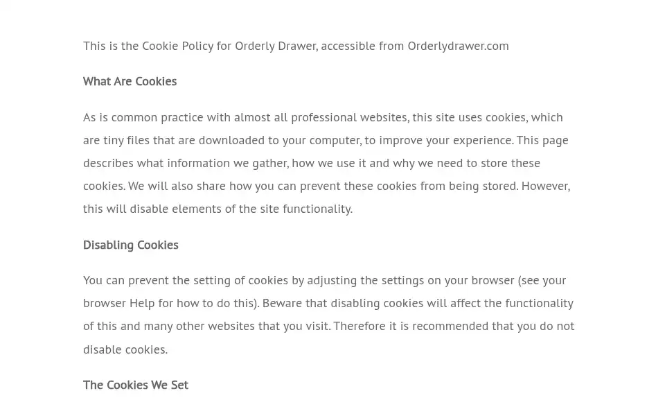 Screenshot of orderlydrawer.com