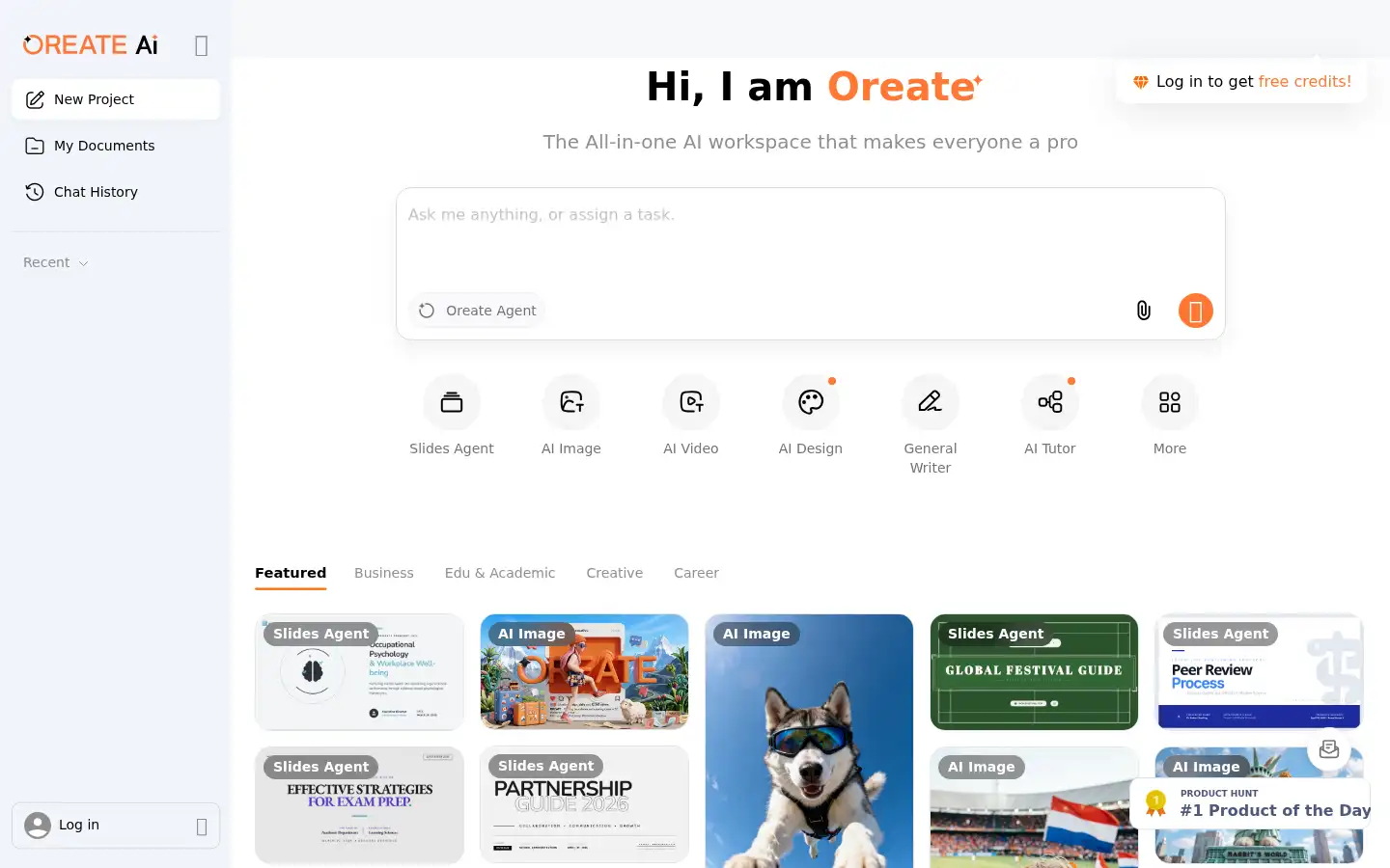 Screenshot of oreateai.com