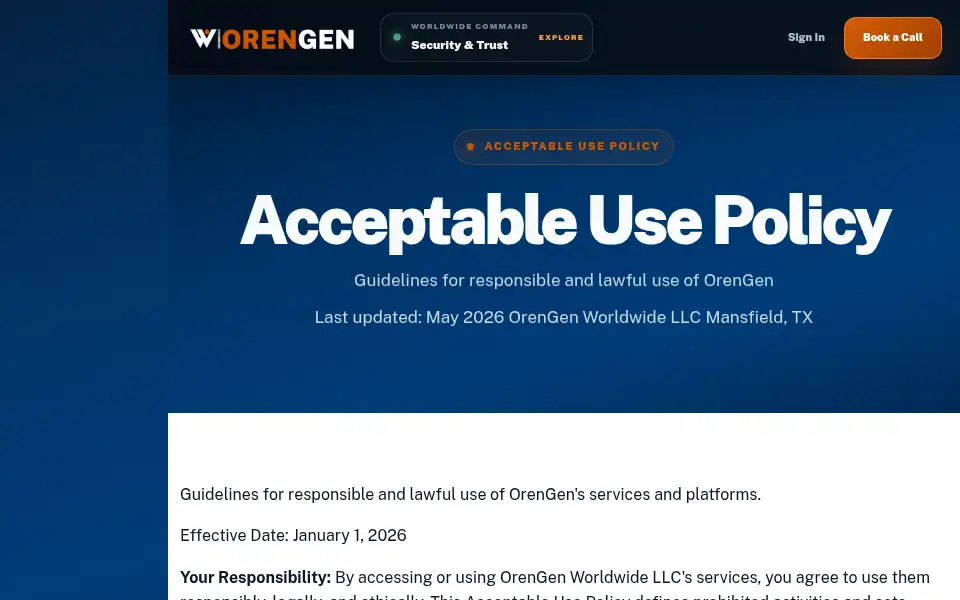 Screenshot of orengen.io