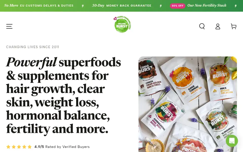 Screenshot of organicburst.com
