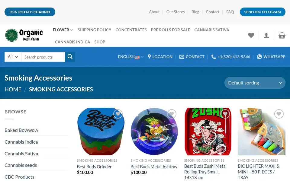 Screenshot of organickushfarm.com