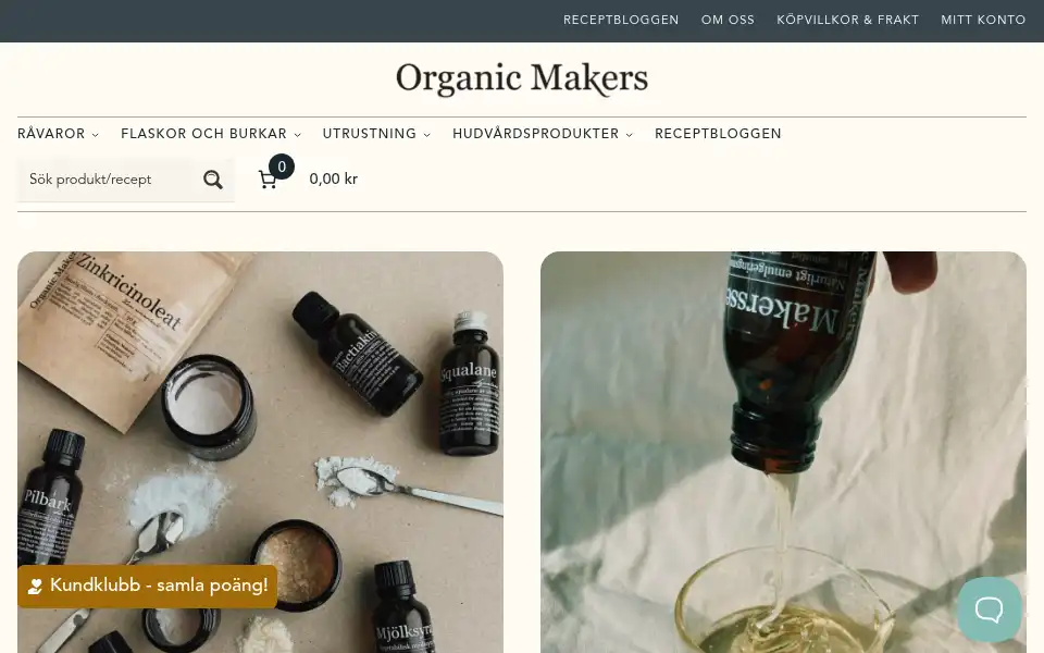 Screenshot of organicmakers.se