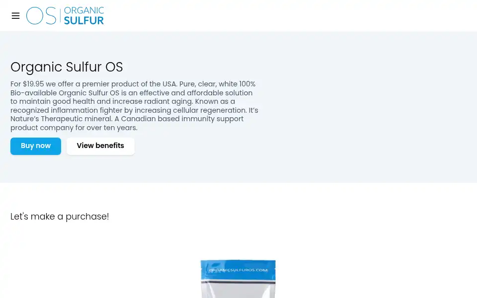 Screenshot of organicsulfuros.com