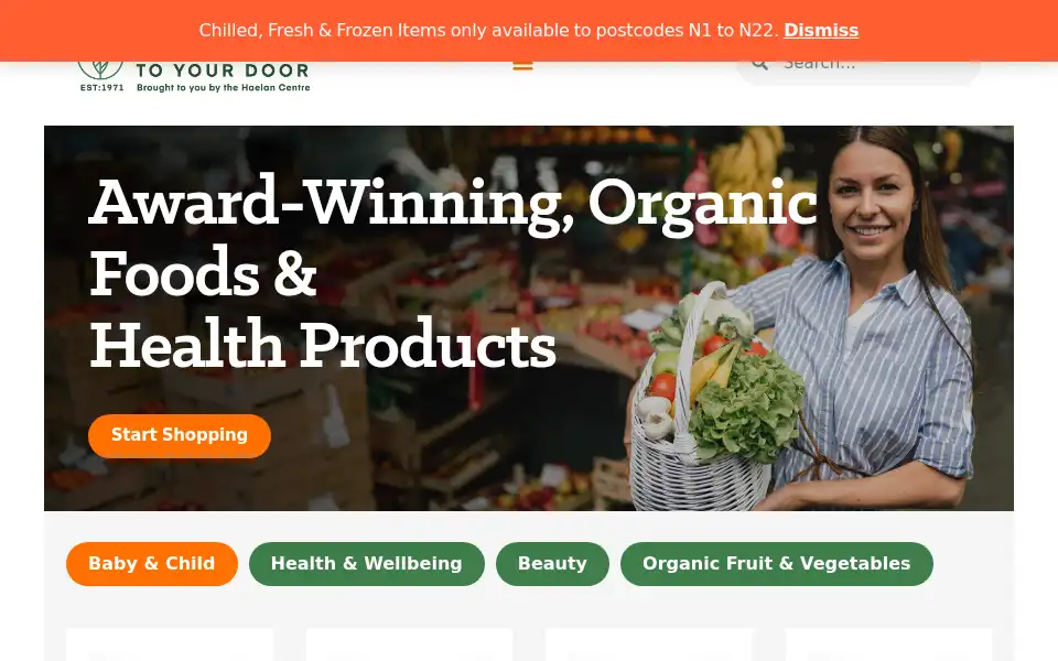 Screenshot of organictoyourdoor.co.uk