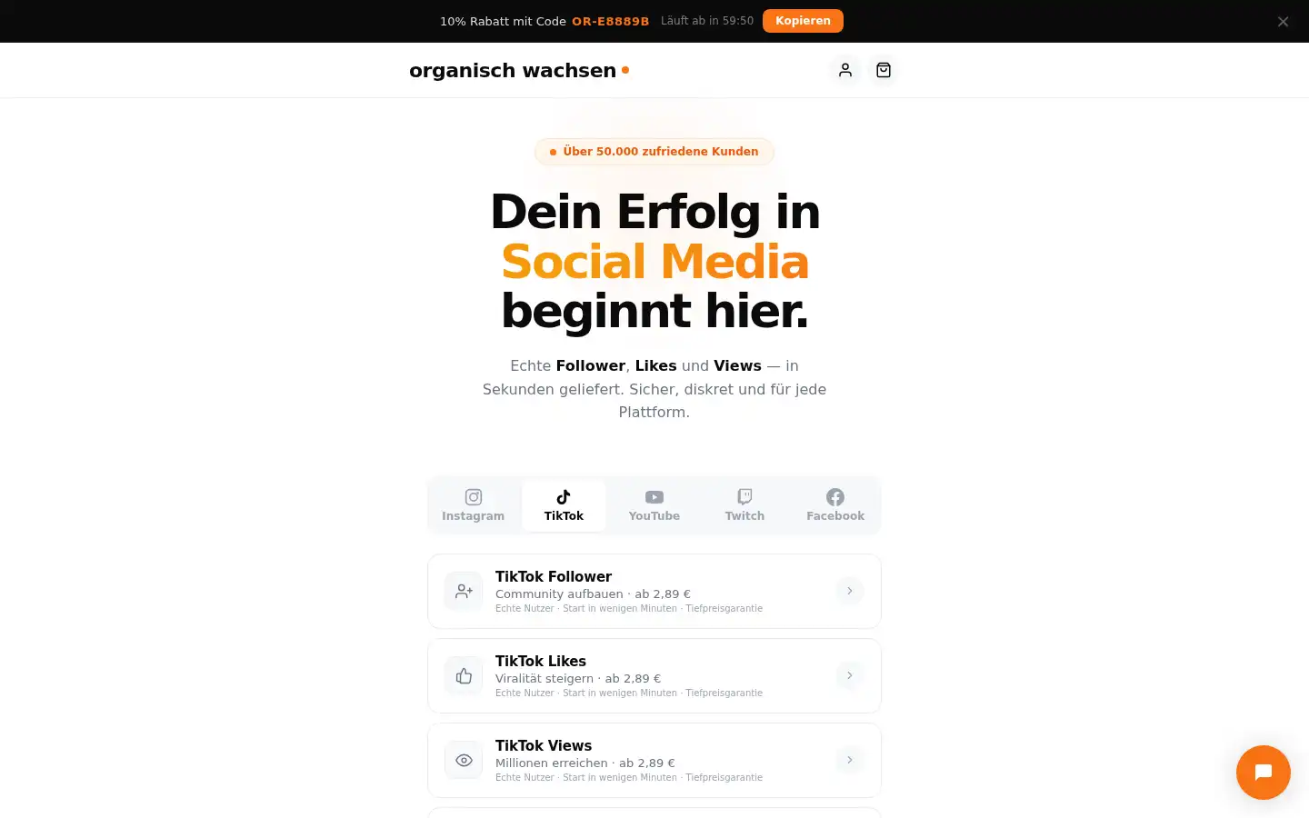 Screenshot of organischwachsen.de
