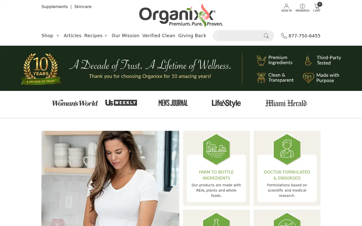 Screenshot of organixx.com