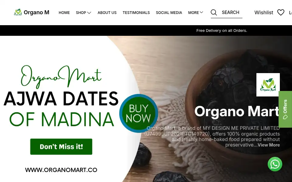 Screenshot of organomart.co