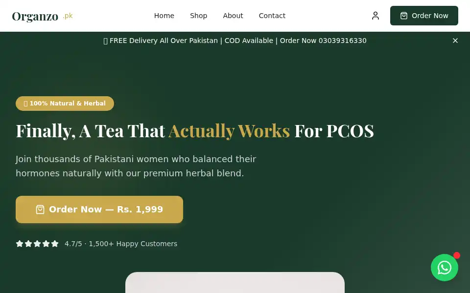 Screenshot of organzo.pk