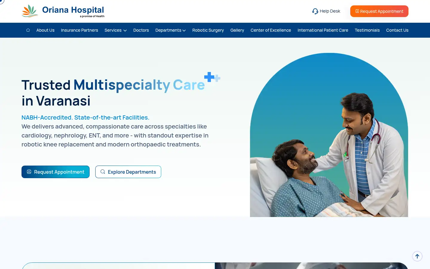 Screenshot of orianahospital.com