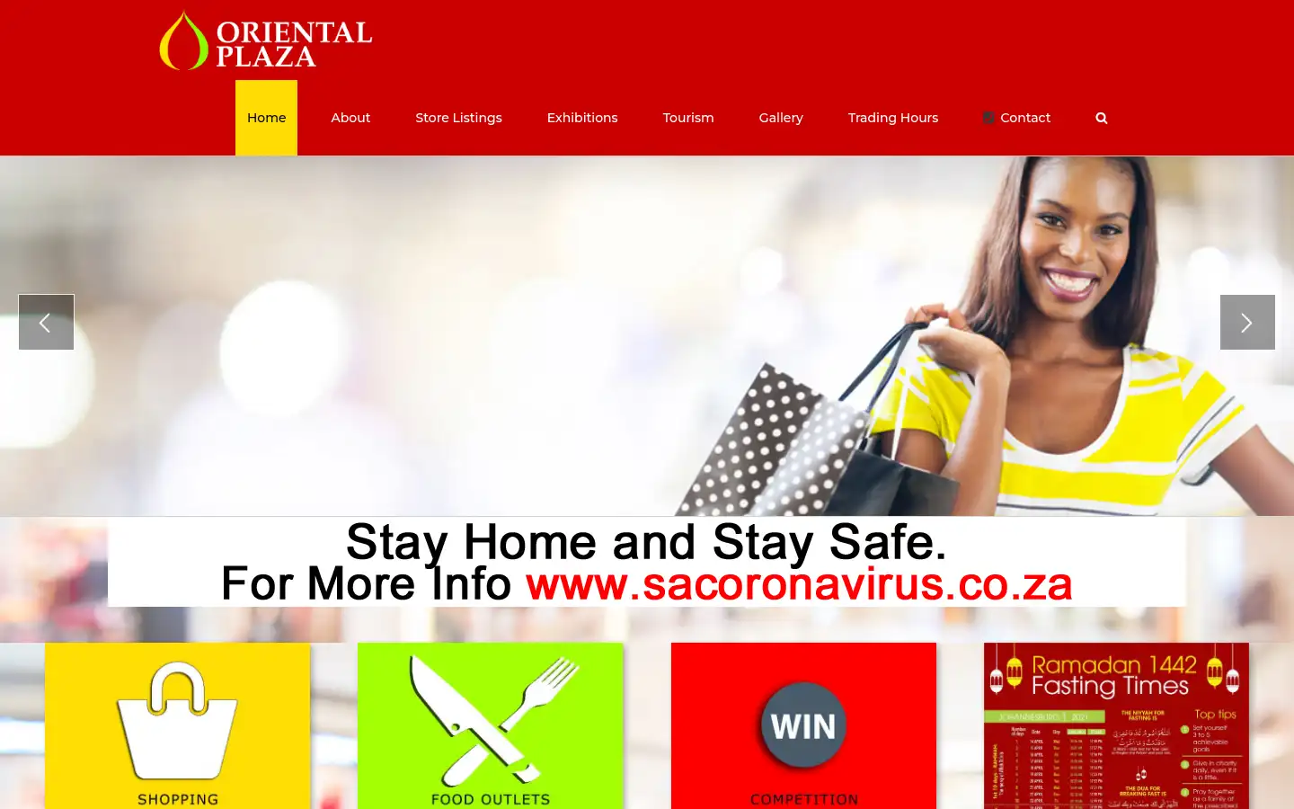 Screenshot of orientalplaza.co.za
