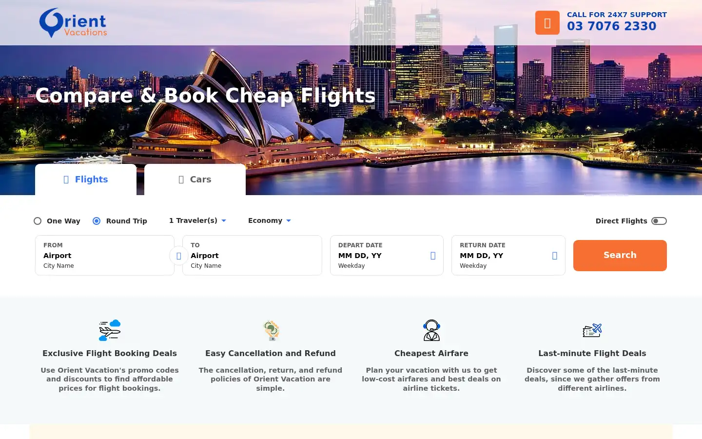 Screenshot of orientvacations.com.au