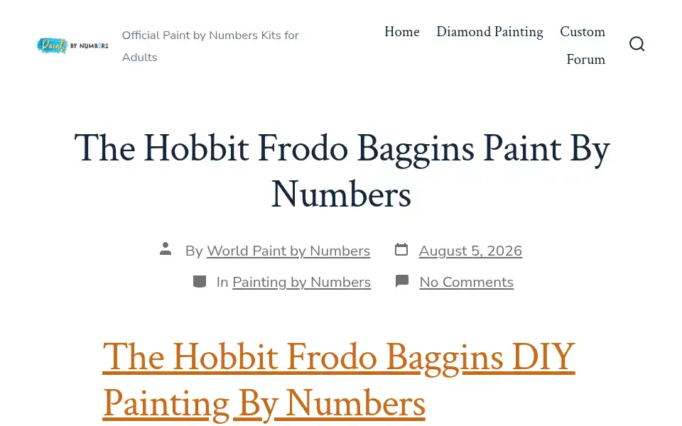 Screenshot of originalpaintbynumbers.com