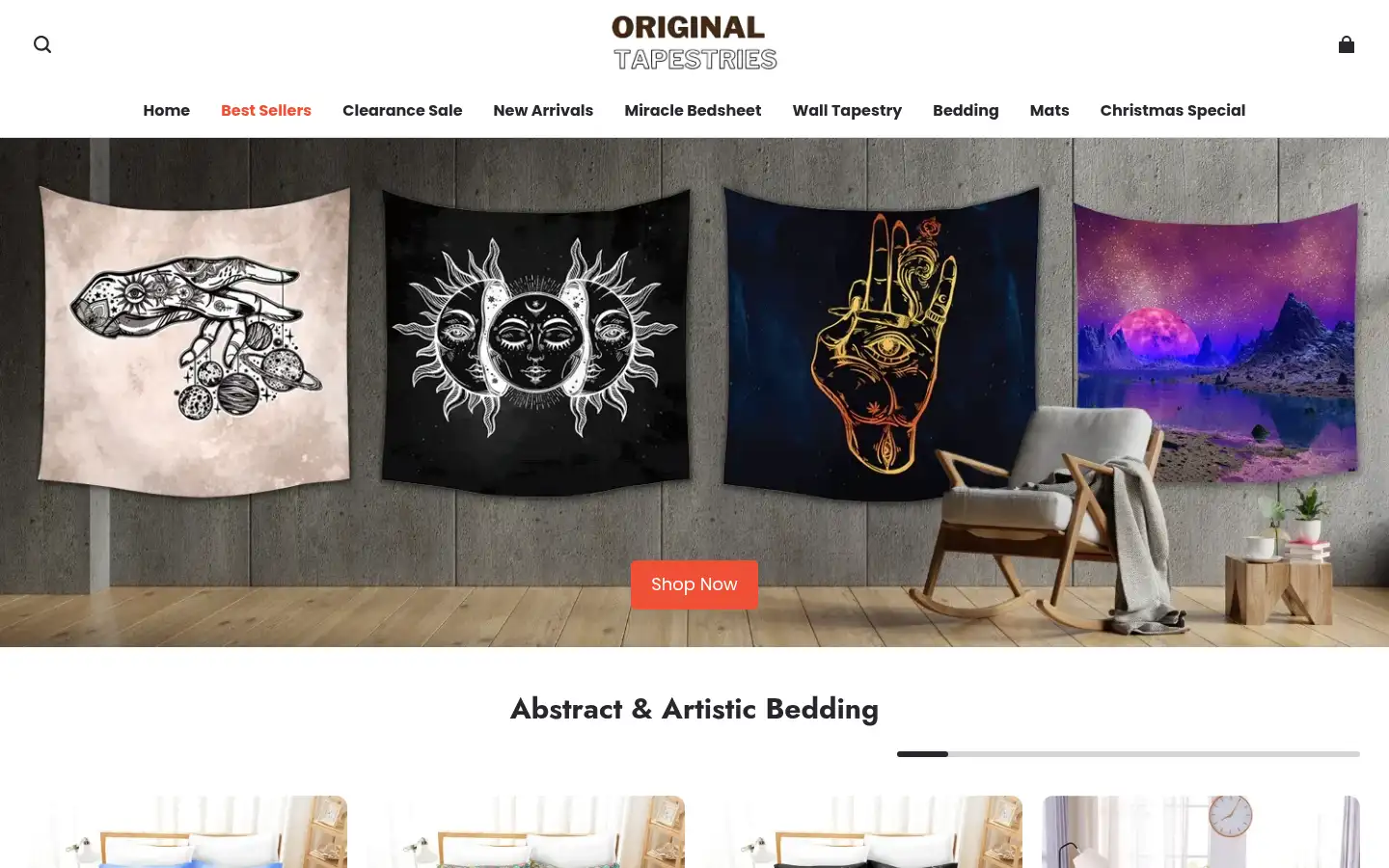 Screenshot of originaltapestries.com