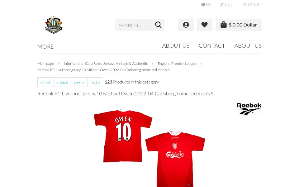 Screenshot of originaltrikot.de