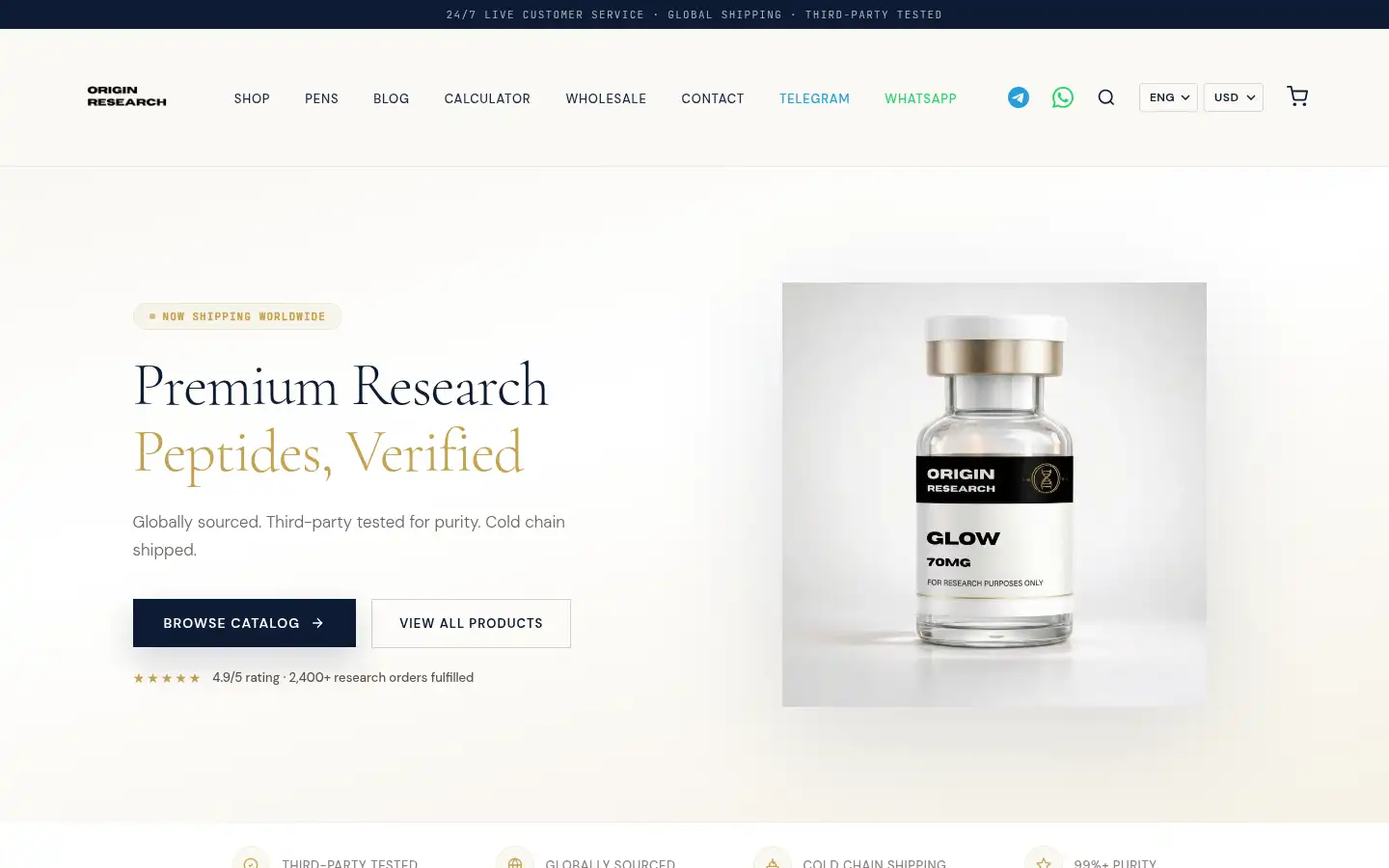 Screenshot of originlabsresearch.com