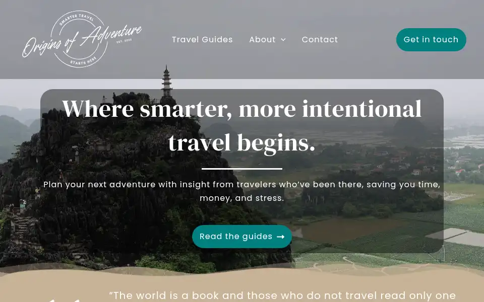 Screenshot of originsofadventure.com