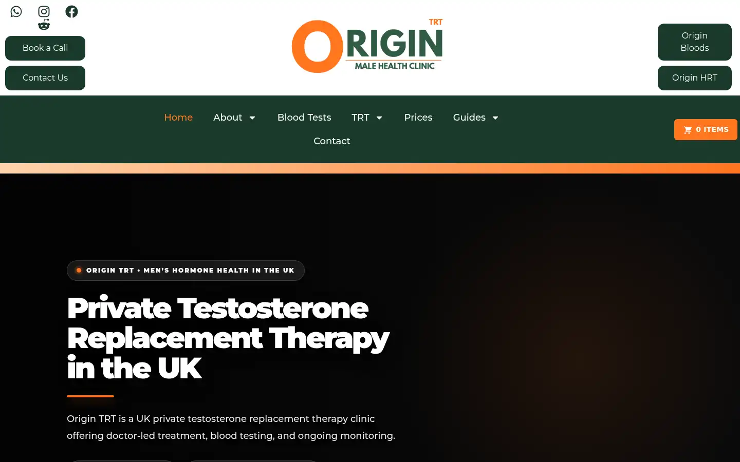 Screenshot of origintrt.co.uk
