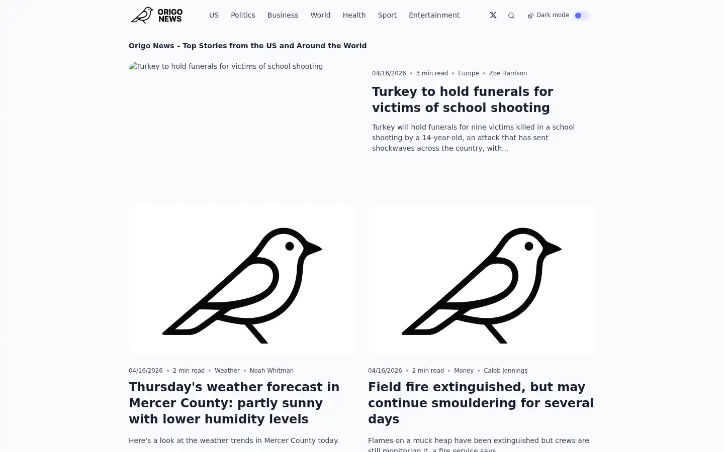Screenshot of origonews.com