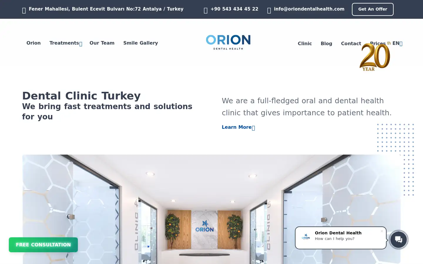 Screenshot of oriondentalhealth.com