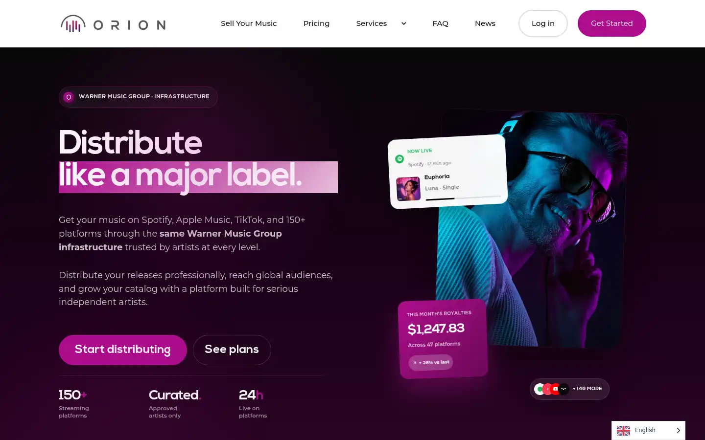 Screenshot of oriondistro.com