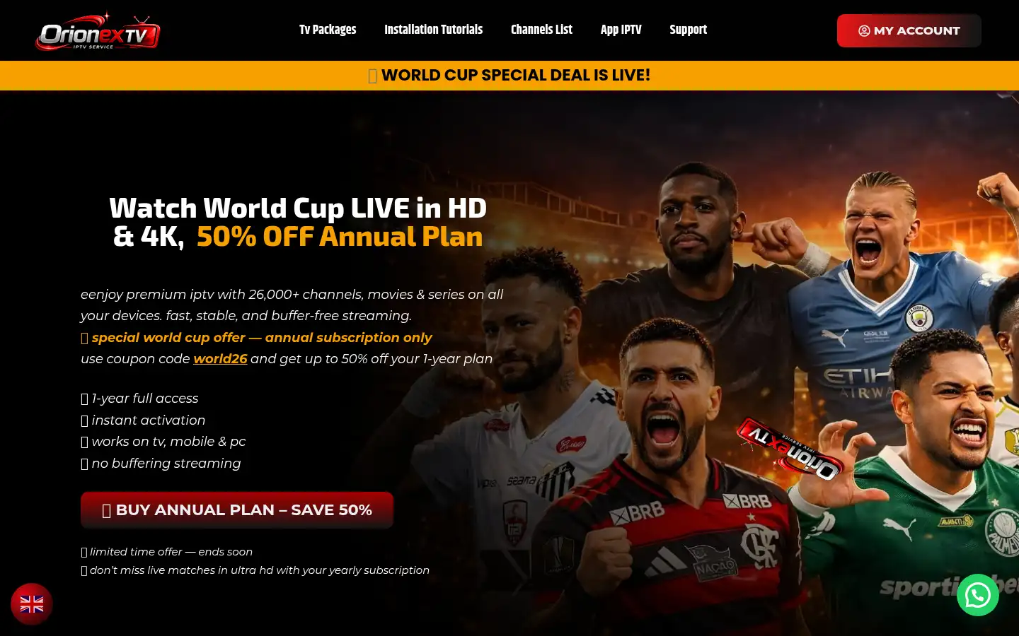Screenshot of orionextv.com