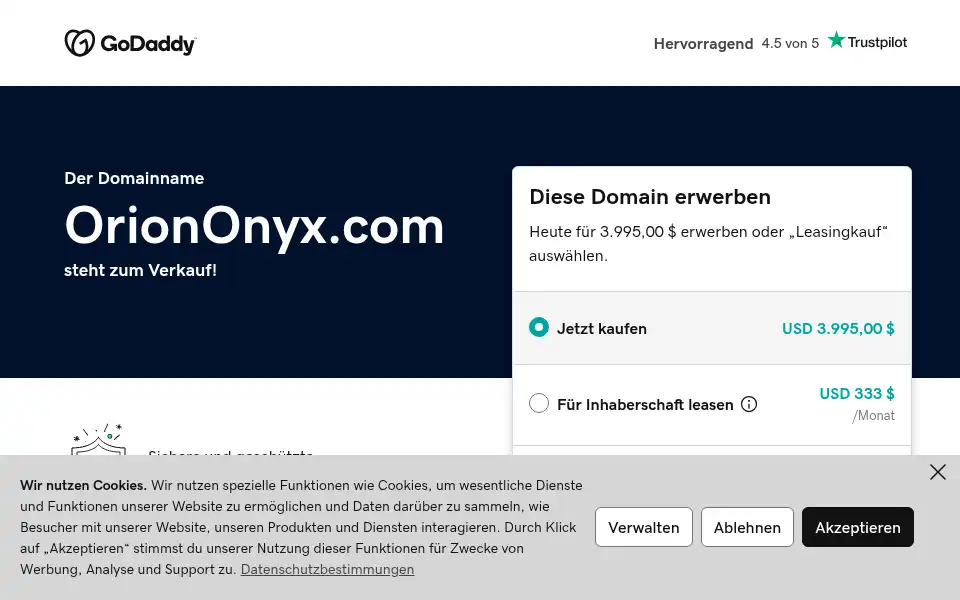 Screenshot of oriononyx.com