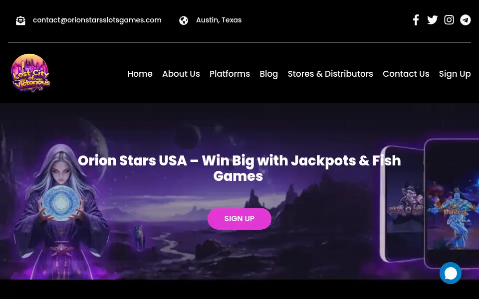 Screenshot of orionstarsslotsgames.com