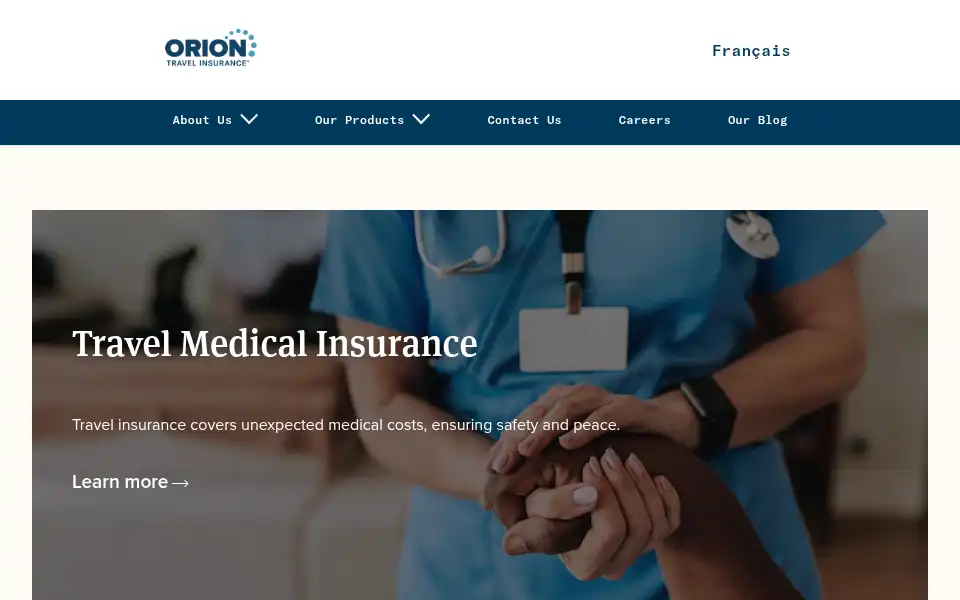 Screenshot of oriontravelinsurance.ca
