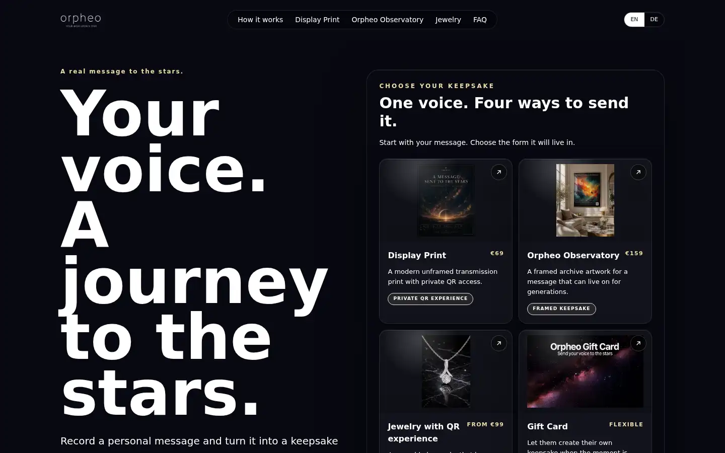 Screenshot of orpheo.space