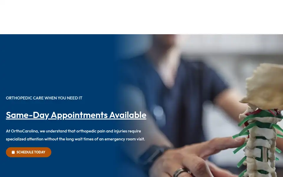 Screenshot of orthocarolina.com