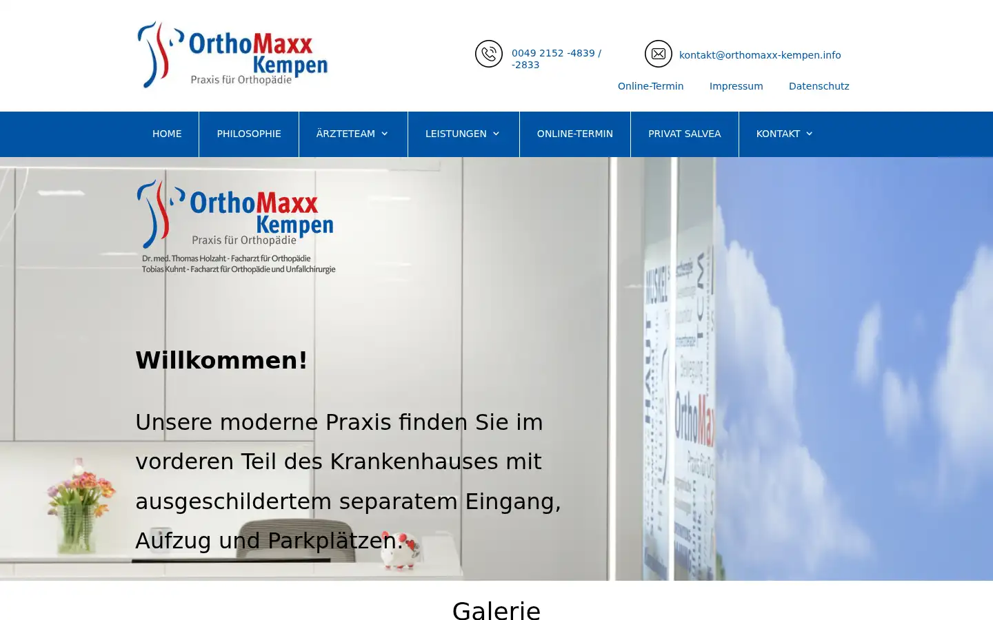 Screenshot of orthomaxx-kempen.info