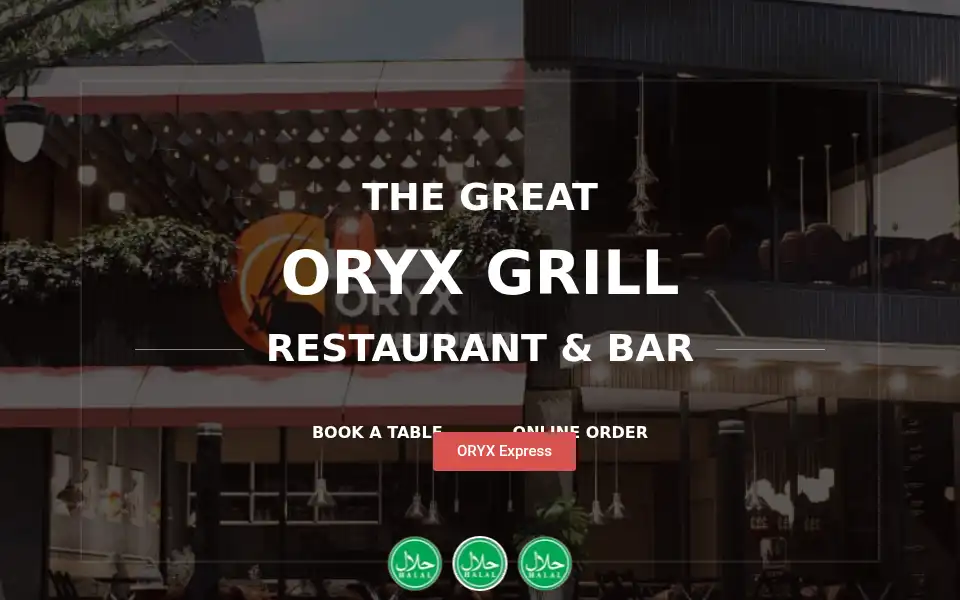 Screenshot of oryxrestaurant.co.uk
