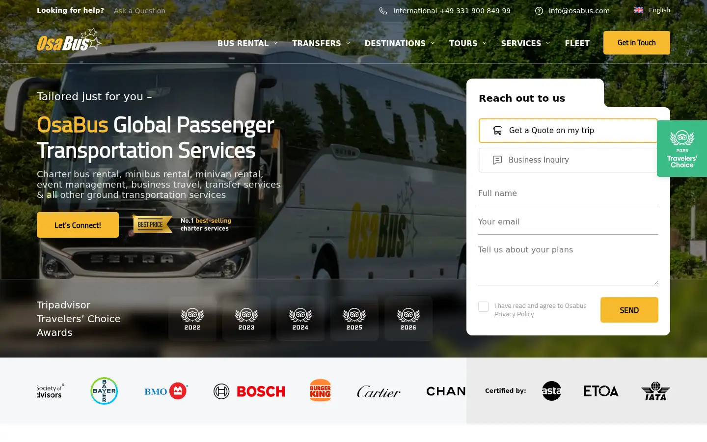 Screenshot of osabus.com