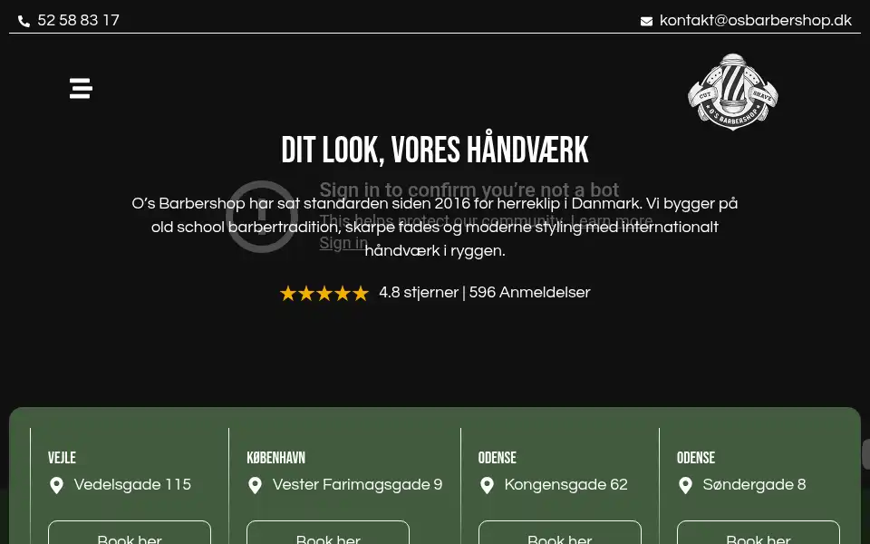 Screenshot of osbarbershop.dk