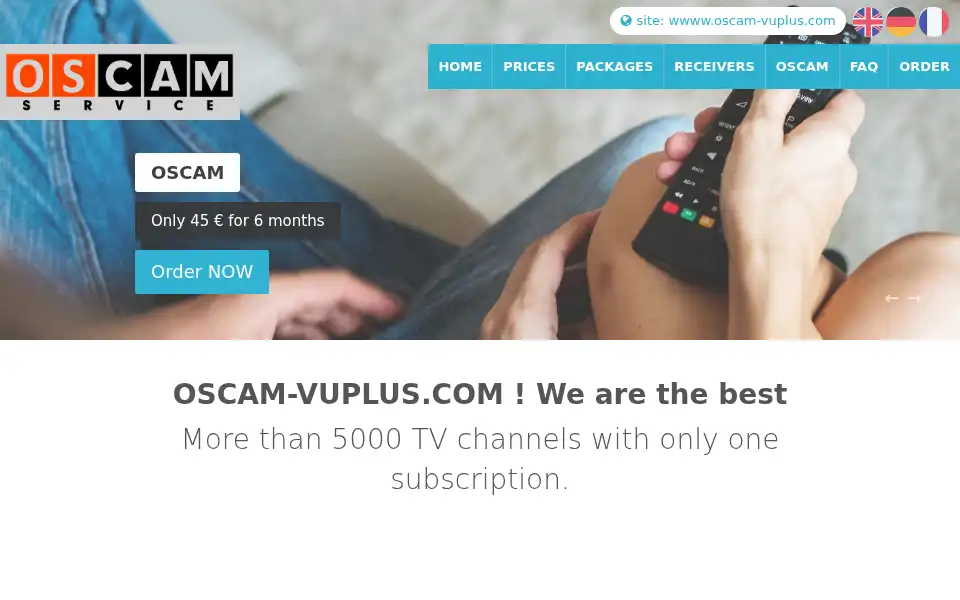 Screenshot of oscam-vuplus.com
