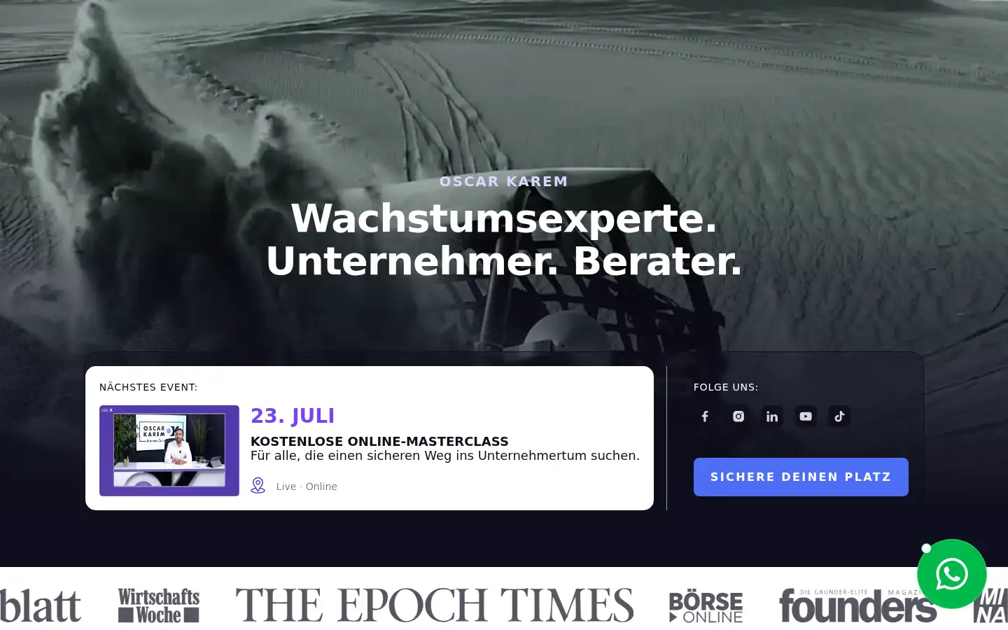 Screenshot of oscarkarem.com