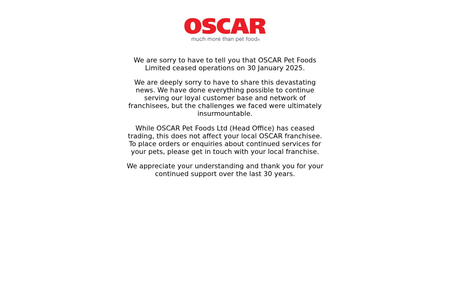 Screenshot of oscars.co.uk