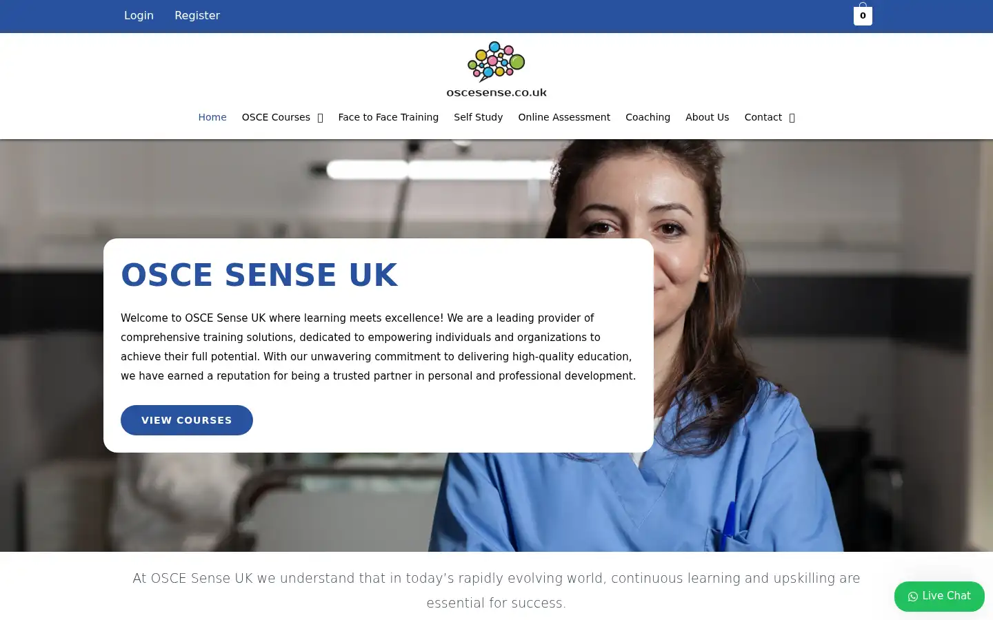 Screenshot of oscesense.co.uk