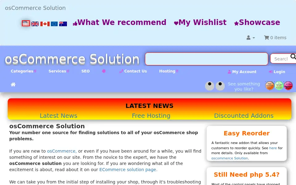 Screenshot of oscommerce-solution.com