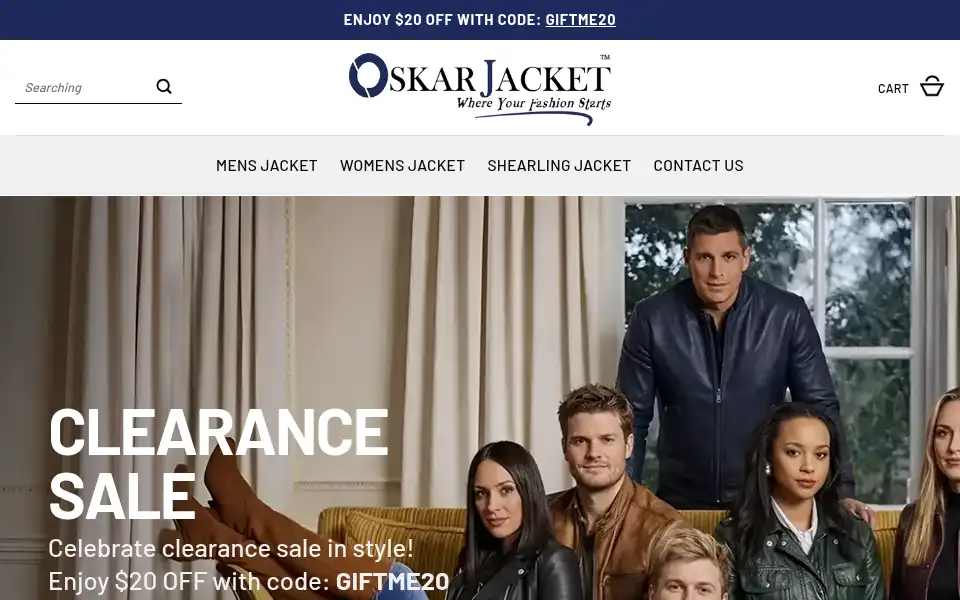 Screenshot of oskarjacket.com