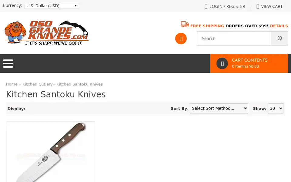 Screenshot of osograndeknives.com